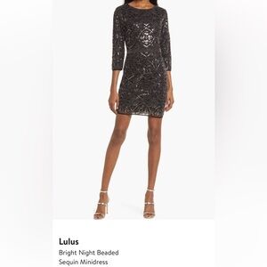Lulu's Black and Silver Embellished Dress